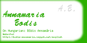 annamaria bodis business card
