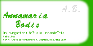 annamaria bodis business card